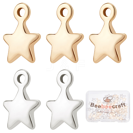 Beebeecraft 60Pcs 2 Colors Brass Charms KK-BBC0002-52-1