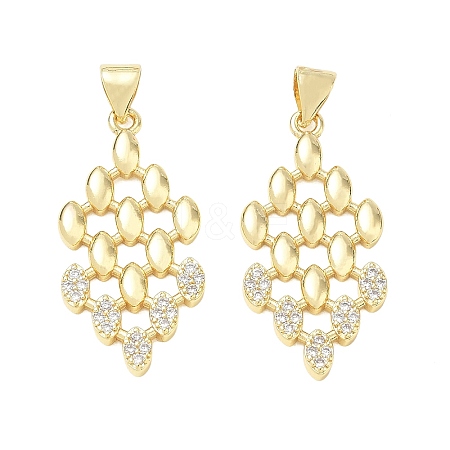Brass Micro Pave Clear Cubic Zirconia Pendants CU-CBA83A6-02G-1