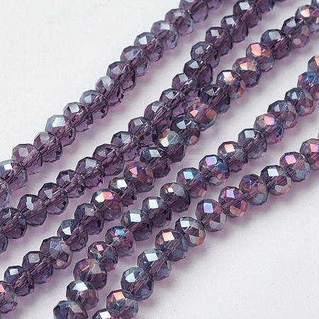 Electroplate Glass Beads Strands EGLA-F124-FR-B08-1