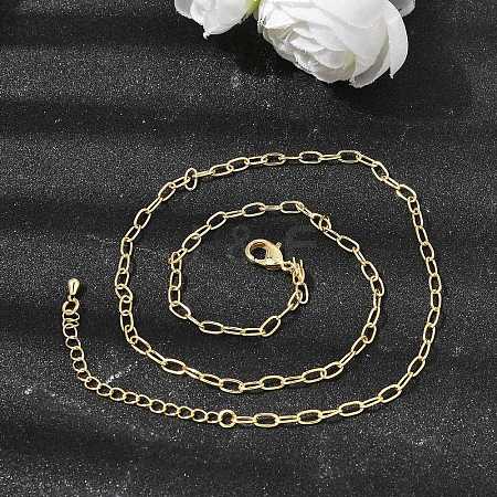 3MM Brass Cable Chain Necklaces for Women NJEW-F366-01A-1