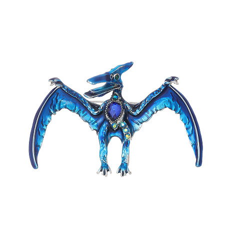 Pterosaurs Alloy Rhinestone Brooch JEWB-Z031-01AS-1