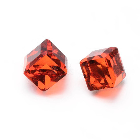 Faceted Cube Glass Cabochons GGLA-L007C-03-1