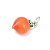 Fine Silver Dark Orange Enamel Fruit Pendants STER-F060-01AS-01-2