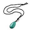 Synthetic Turquoise Pendant Necklace with Nylon Cord for Women NJEW-L464-A03-3