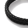 Men's Braided Black PU Leather Cord Multi-Strand Bracelets BJEW-K243-30AS-3