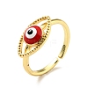 Enamel Horse Eye Open Cuff Ring RJEW-G259-04G-4