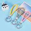 PU Leather Braided Woven Rope Keychain X-KEYC-WH0002-M-3