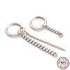 Anti-Tarnish Rhodium Plated 925 Sterling Silver Huggie Hoop Earrings EJEW-H101-03P-1