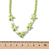 2Pcs 2 Styles Ocean Turtle Starfish Synthetic Turquoise & Natural Pearl & Glass Seed Beaded Necklaces NJEW-JN06130-03-5