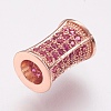Eco-Friendly Brass Micro Pave Cubic Zirconia Beads ZIRC-F083-076RG-02-RS-1