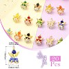 20Pcs 10 Colors Faceted Glass Pendants PALLOY-SZ00011-2