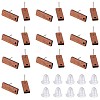 SUNNYCLUE 15 Pairs Walnut Wood Rectangle Stud Earring Findings EJEW-SC0001-28-1