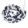 Two Tone Opaque Baking Paint Glass Beads Strands DGLA-Q027-8mm-04-2