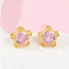 925 Sterling Silver Cubic Zirconia Stud Earrings EJEW-V019-02G-1