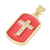 Religion Cross Brass Micro Pave Clear Cubic Zirconia Pendants CU-CBA83A6-03H-G-3