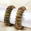 Bicone Natural Unakite Beads Stretch Bracelets for Women Men BJEW-C097-05F-3