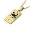 304 Stainless Steel Black Enamel Rectangle with Constellation Pendant Necklaces LS-NJEW-I128-01C-1