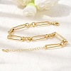 Rectangle Brass Link Chain Bracelets for Women BJEW-F531-03G-2