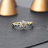 Brass Micro Pave Clear Cubic Zirconia Finger Rings FS-WGF1294-03-3