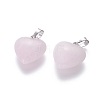 Natural Rose Quartz Pendants G-E434-04P-3