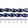 Opaque Solid Color Electroplate Glass Beads Strands X-EGLA-N013-P4mm-B03-4