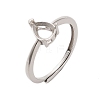 Rhodium Plated 925 Sterling Silver Adjustable Ring Components STER-NH0016-01A-P-1