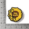 Sunflower With Paw Print Silicone Focal Beads SIL-G011-06-3