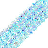 Electroplate Transparent Glass Beads Strands LS-EGLA-N056-04A-B01-1