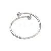 304 Stainless Steel Round Wrap Open Cuff Rings for Women Men RJEW-Z071-01P-3