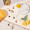 Alloy Enamel Hedgehog & House & Flower Charm Locking Stitch Markers HJEW-PH01718-5