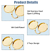 10Pcs 304 Stainless Steel Open Cuff Ring Findings DIY-HS0002-21A-4