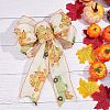 CHGCRAFT 4Pcs 2 Style Pumpkin Pattern Polyester Bowknot Display Decoration DIY-CA0004-31-5