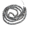 Electroplate Transparent Glass Beads Strands EGLA-J025-F17-01-3