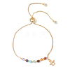 Chakra Brass Box Chain Slider Bracelets BJEW-JB12602-01-1