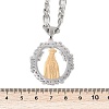 Ring with Virgin Mary 201 Stainless Steel Pendant Necklaces for Men Women NJEW-K283-23G-3