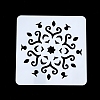 Flower Pattern Eco-Friendly PET Plastic Hollow Painting Silhouette Stencil DRAW-PW0008-04D-1