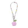 Glass Flower Cup Charms HJEW-JM02850-5