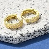 Brass Clear Cubic Zirconia Hoop Earrings EJEW-M047-20G-2