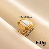 Vintage French Style 304 Stainless Steel Enamel Cuff Ring LB6340-2-1