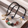 304 Stainless Steel Natural Gemstone Beaded Necklaces NJEW-U026-14G-3