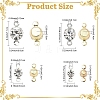 120Pcs 4 Styles Brass Pave Clear Cubic Zirconia Connector Charms RB-YW0001-31G-3
