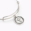 Adjustable Iron Charm Bangles X-BJEW-JB03820-2