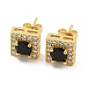 Brass Micro Pave Cubic Zirconia Ear Studs EJEW-P261-15G-1