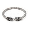 Viking 304 Stainless Steel Open Cuff Bangles for Men BJEW-U001-06D-AS-2