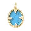 Brass & Synthetic Turquoise/Natural White Shell/Resin & ABS Plastic Pearl Pendants PL-CBA6938-10G-2