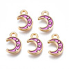 Light Gold Plated Alloy Enamel Pendants ENAM-R136-19D-1