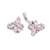 Brass Micro Pave Cubic Zirconia Fold Over Clasps KK-C075-42P-2