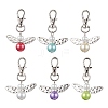 5Pcs 5 Colors Fairy Shape Glass Pendant Decorations HJEW-JM01812-S-1