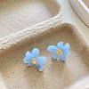 Resin & Rhinestone Stud Earrings for Women WGF275A-01-1