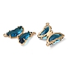 Brass Pave Faceted Glass Connector Charms FIND-Z020-04N-2